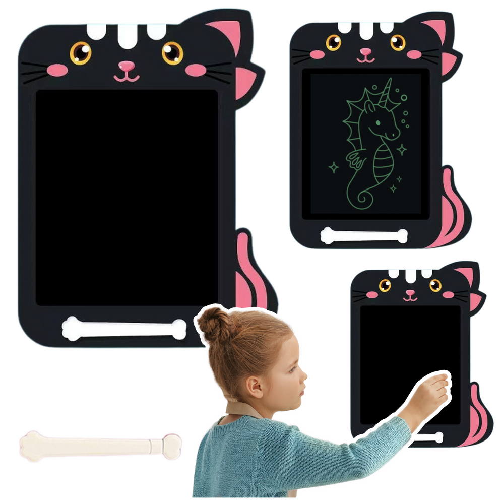 Grafine planšetė vaikams katės formos lcd ekranas