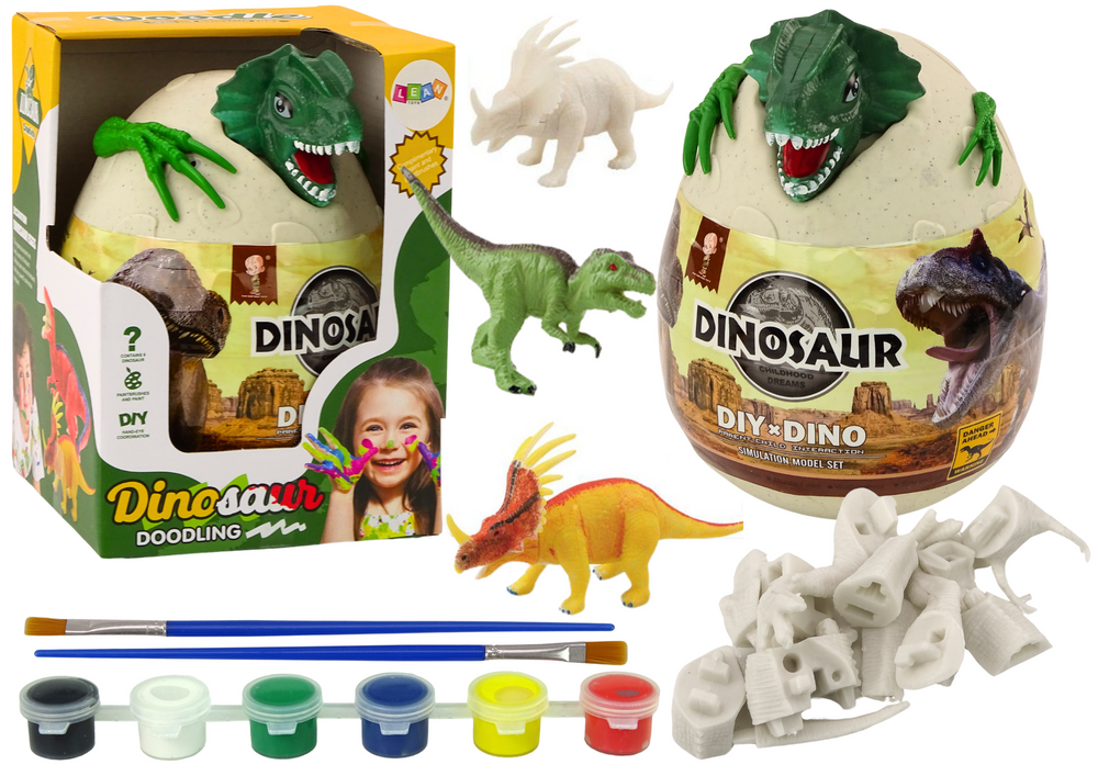 Spalvinimo rinkinys dinosauro kiaušinis lean toys