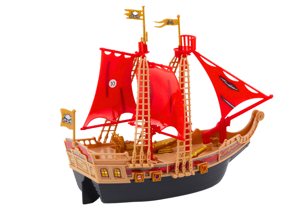 Piratų laivas šviesos garsai juodas