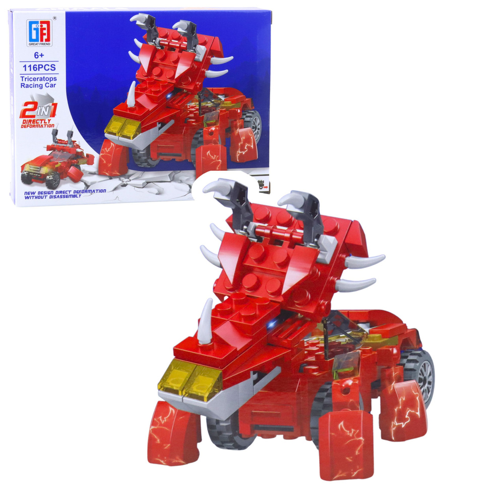 Dviejų modelių dinozauras ir automobilis, 105-132 dalys