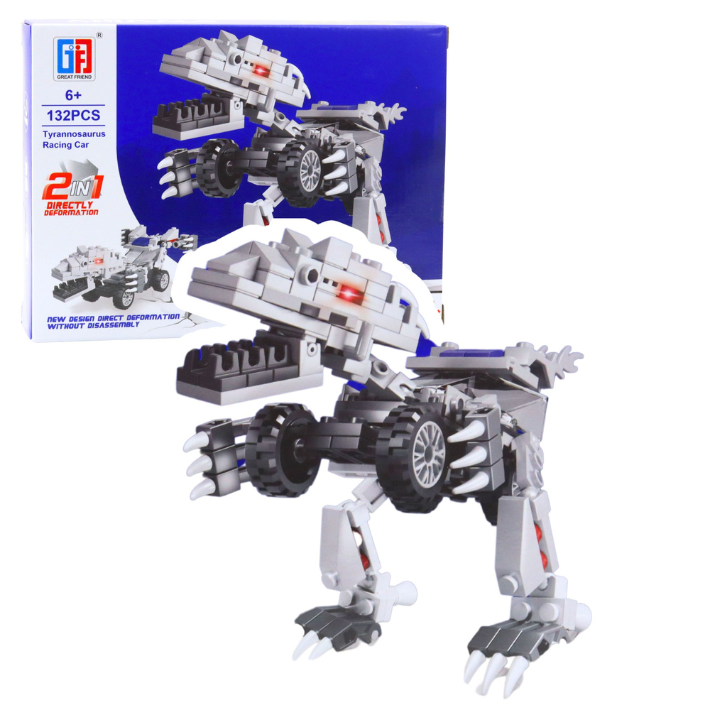 Dviejų modelių dinozauras ir automobilis, 105-132 dalys