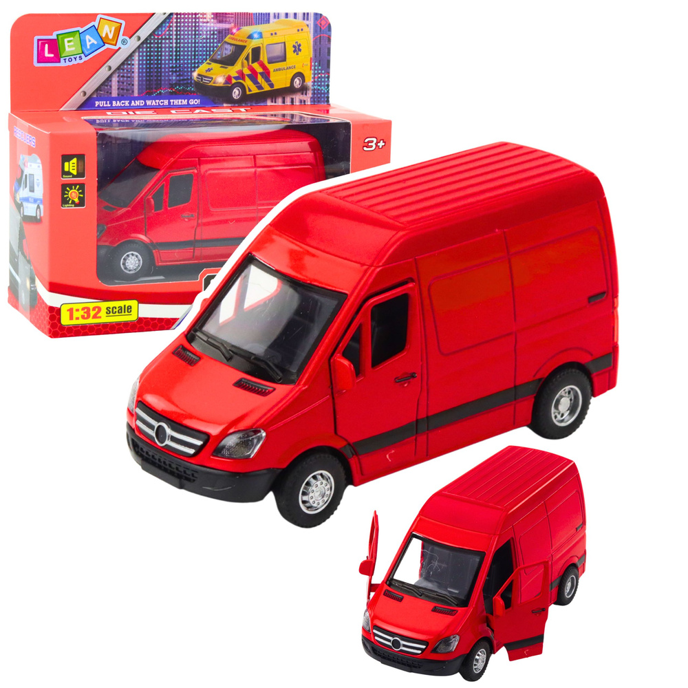 Metalinis kurjerio automobilis su šviesomis ir garsais, 12 x 6 x 7 cm