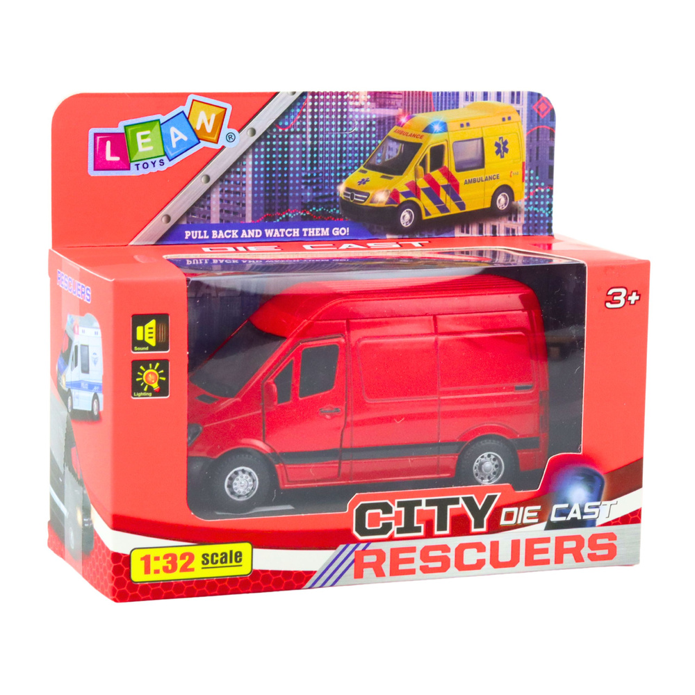 Metalinis kurjerio automobilis su šviesomis ir garsais, 12 x 6 x 7 cm