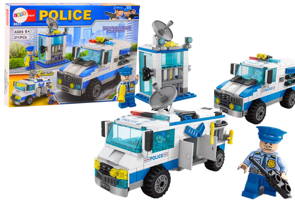 Konstruktorius police block set police car building, 271 d.