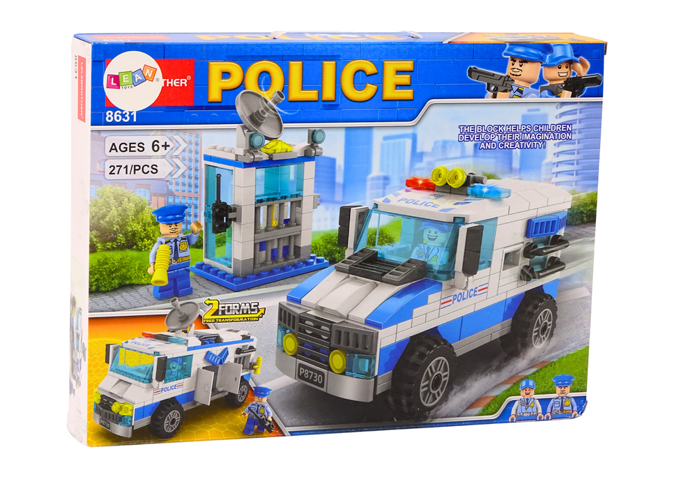 Konstruktorius police block set police car building, 271 d.