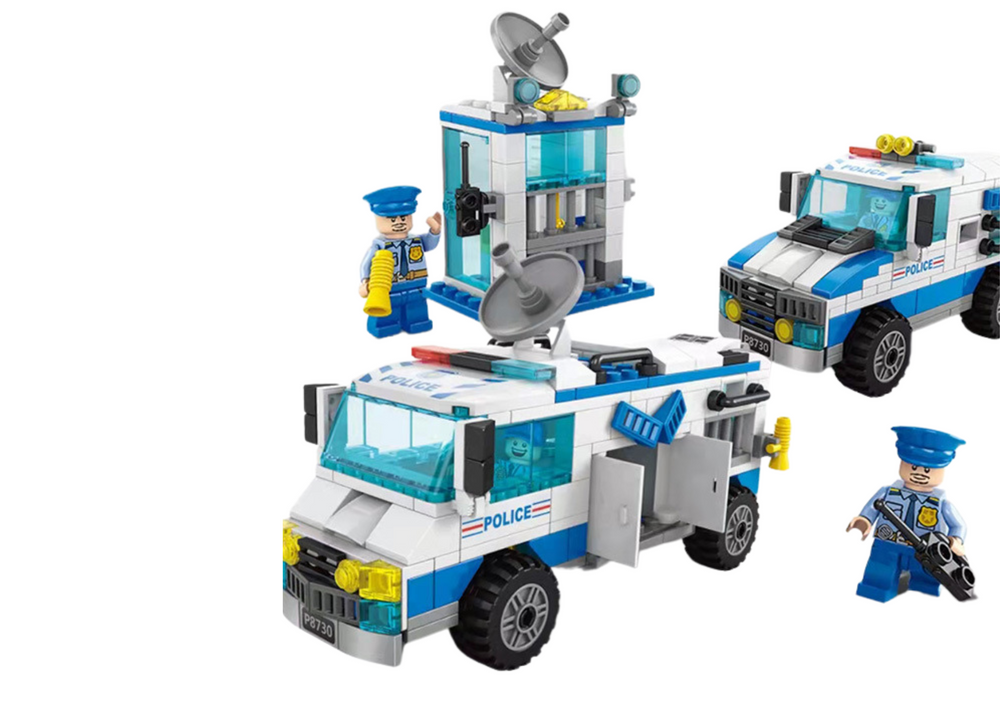 Konstruktorius police block set police car building, 271 d.