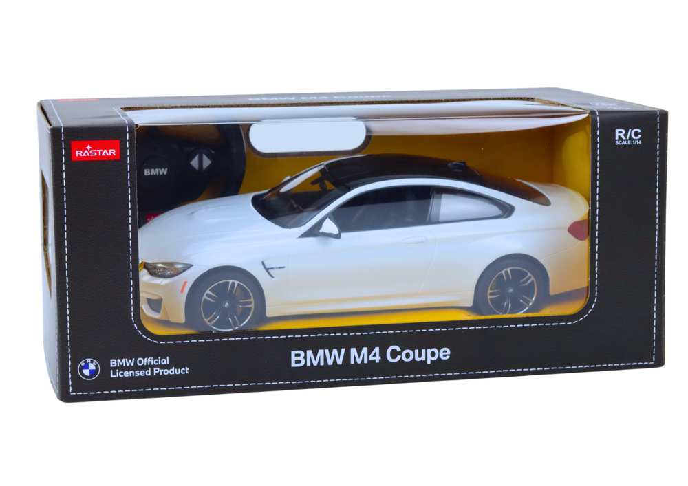 Bmw m4 kupė 1:14 nuotolinio valdymo automobilis, baltas