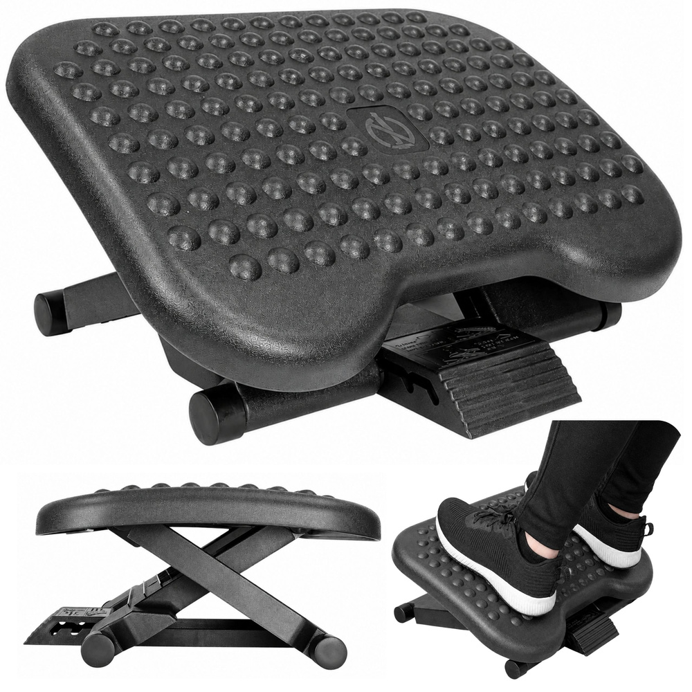Ergonominis pakojis po stalu, reguliuojamo aukščio ir pasvirimo, 46 × 34 cm