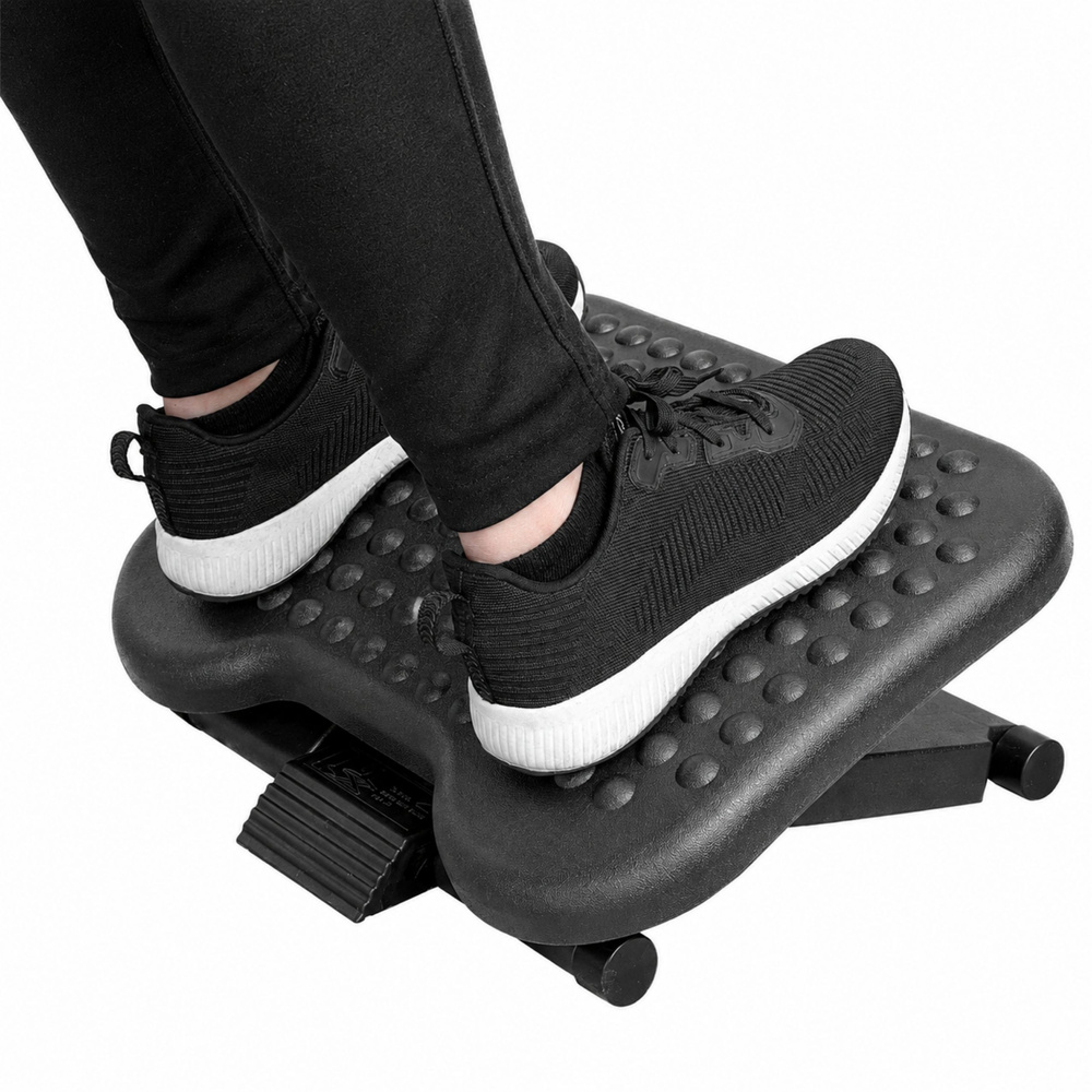Ergonominis pakojis po stalu, reguliuojamo aukščio ir pasvirimo, 46 × 34 cm