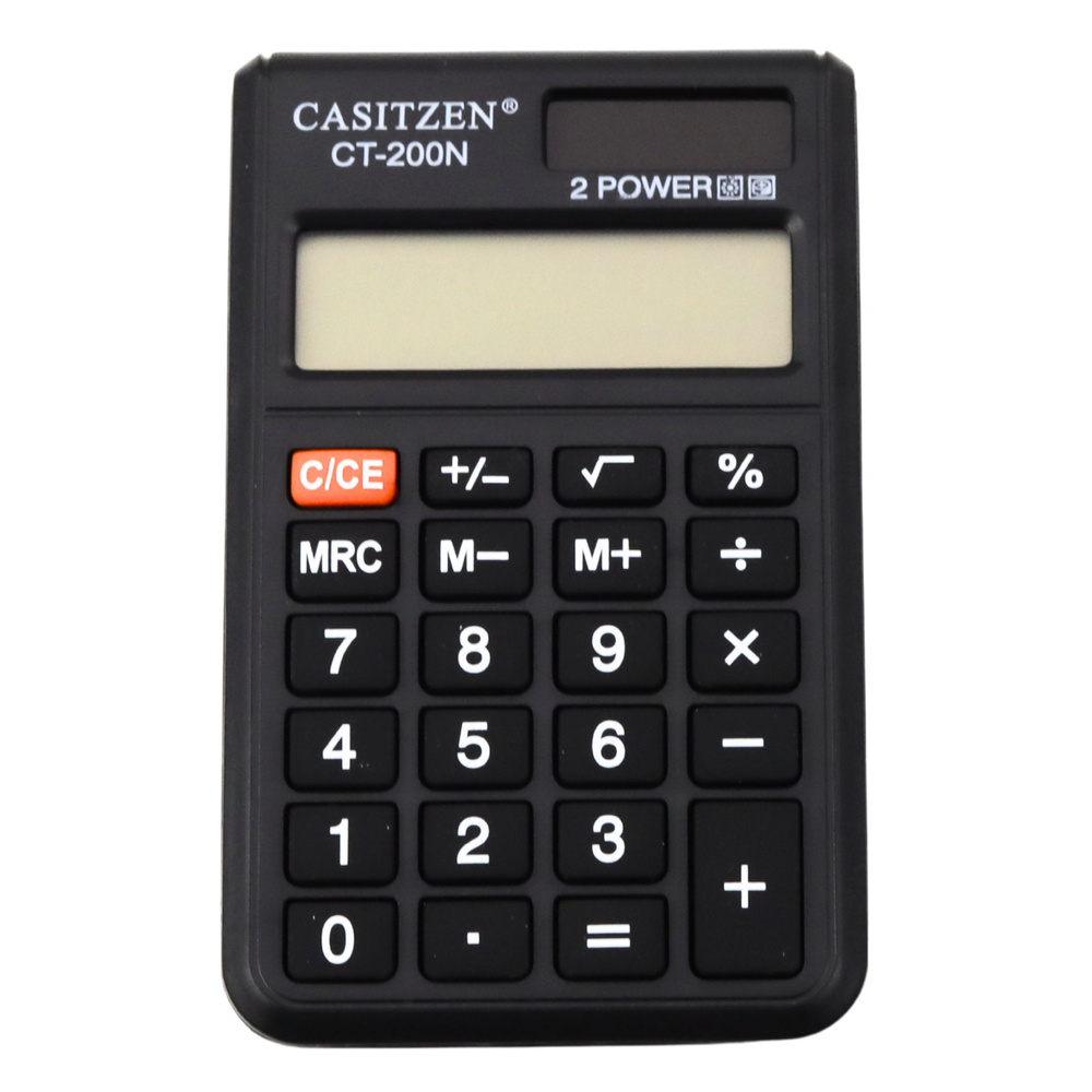 Skaičiuotuvas casitzen ct-200n su dėklu, 8 skaitmenų lcd ekranas