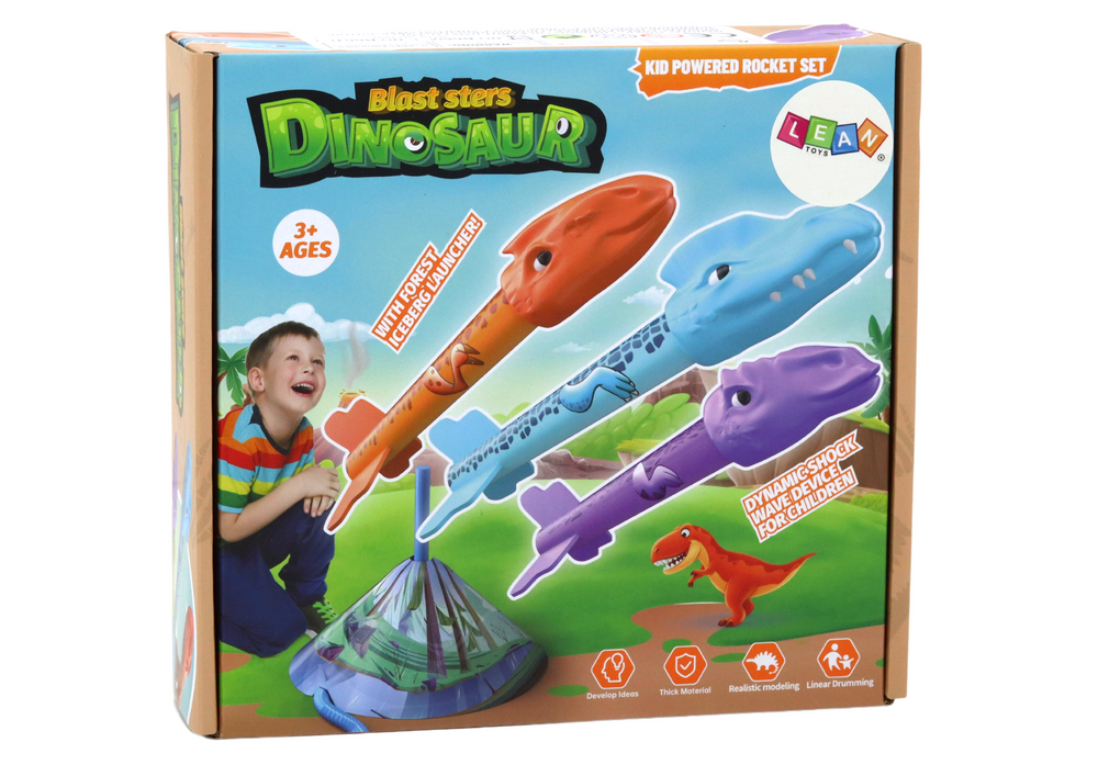 Granatsvaidis dinosaurs forest colorful push up, 4 dalių