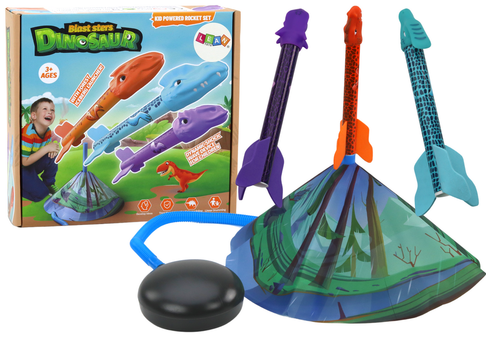 Granatsvaidis dinosaurs forest colorful push up, 4 dalių