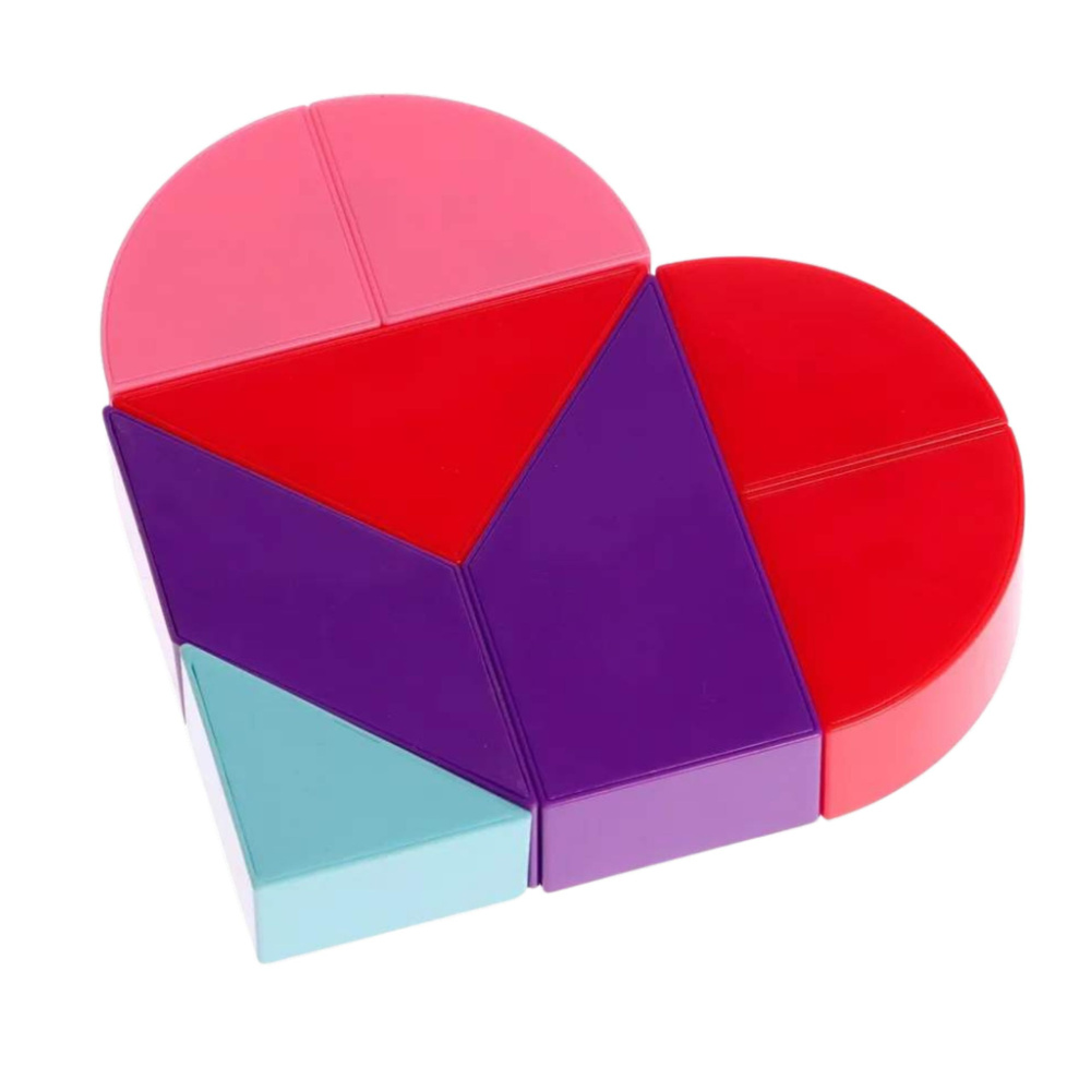 Magnetiniai tangram blokeliai širdies formos, 8 dalys 1