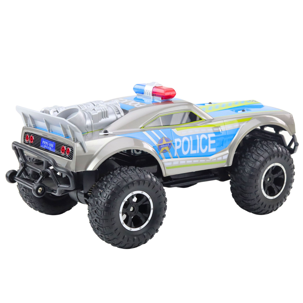 Nuotoliniu būdu valdomas policijos automobilis 1:8 su 2.4G pultu 2