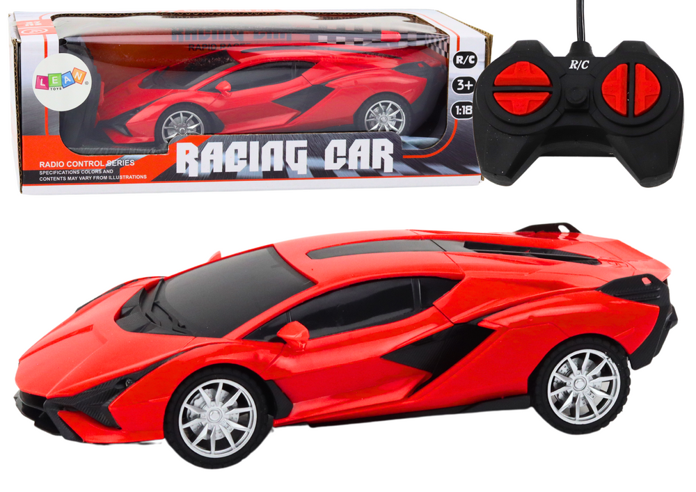 Nuotolinio valdymo raudonas sportinis automobilis 1:22