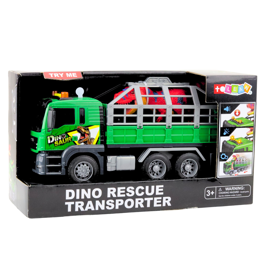 Dinozaurų transportavimo sunkvežimis su šviesomis ir garsais, 1:10, 31.5x17x11 cm 3