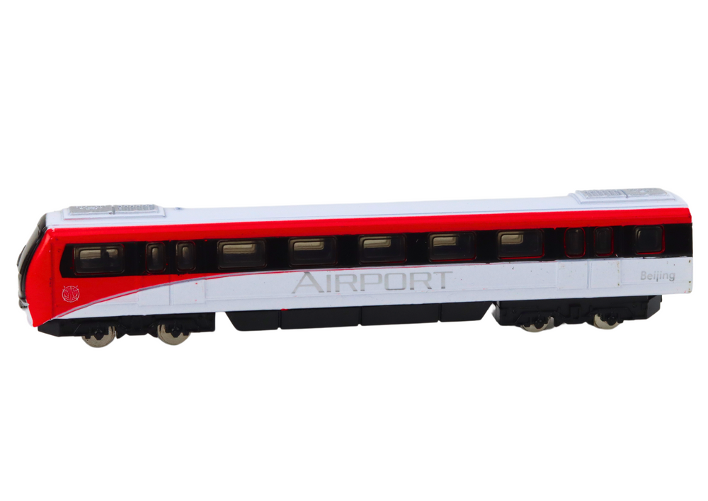 Kolekcinis traukinio modelis 1:48, raudonai baltas, metalinis