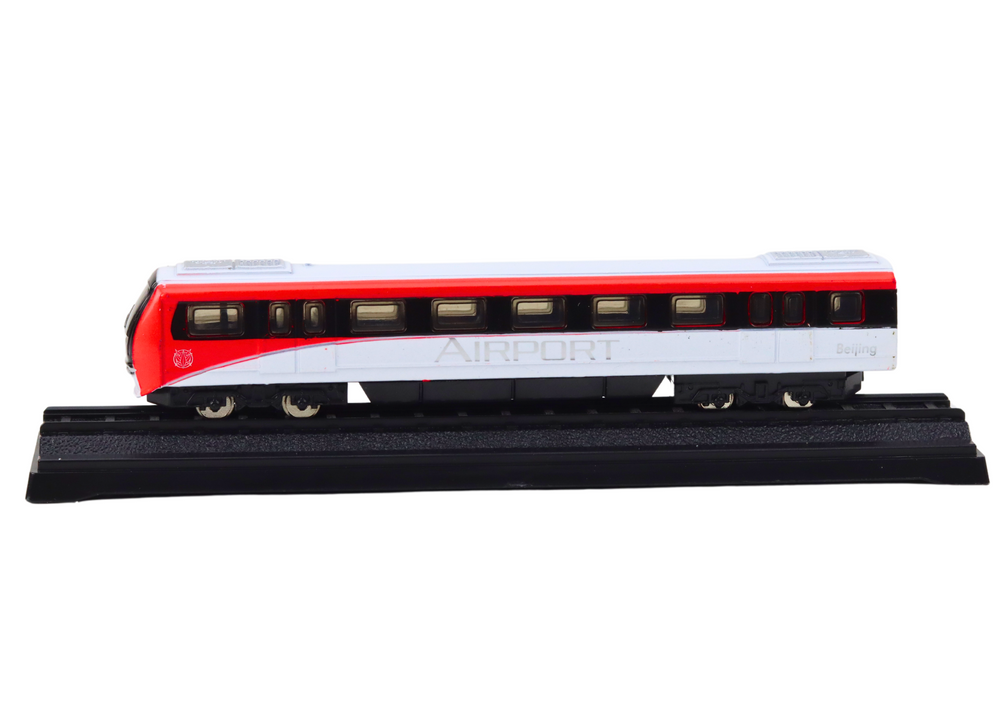 Kolekcinis traukinio modelis 1:48, raudonai baltas, metalinis