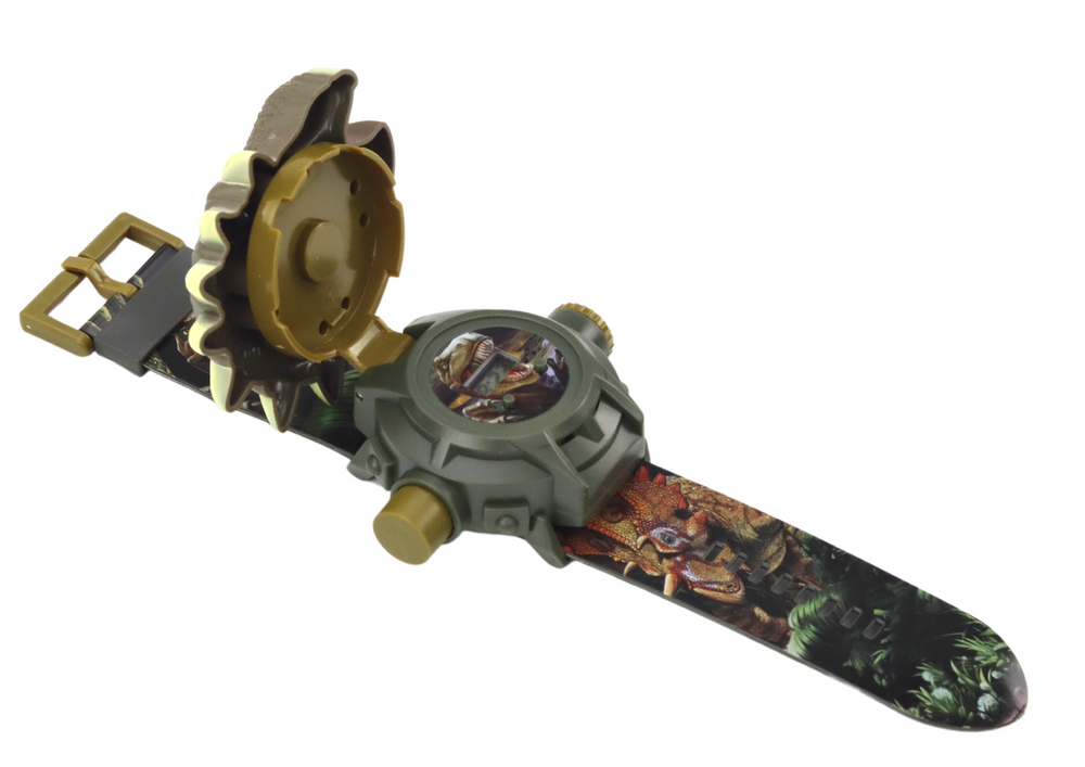 Laikrodis 3d projektorius dinozauras triceratops lean toys, 22x5x3 cm