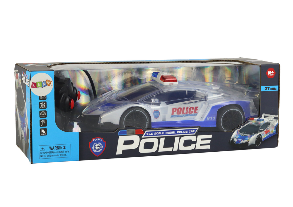 Radijo bangomis valdomas policijos automobilis lean toys, 1:16