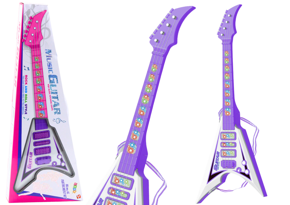 Vaikiška elektrinė gitara su šviesomis ir melodijomis, violetinė