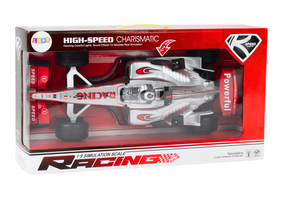 Mašinėlė racer sports car with 1:9 drive silver sounds