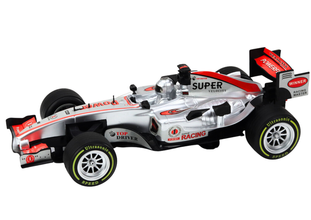 Mašinėlė racer sports car with 1:9 drive silver sounds