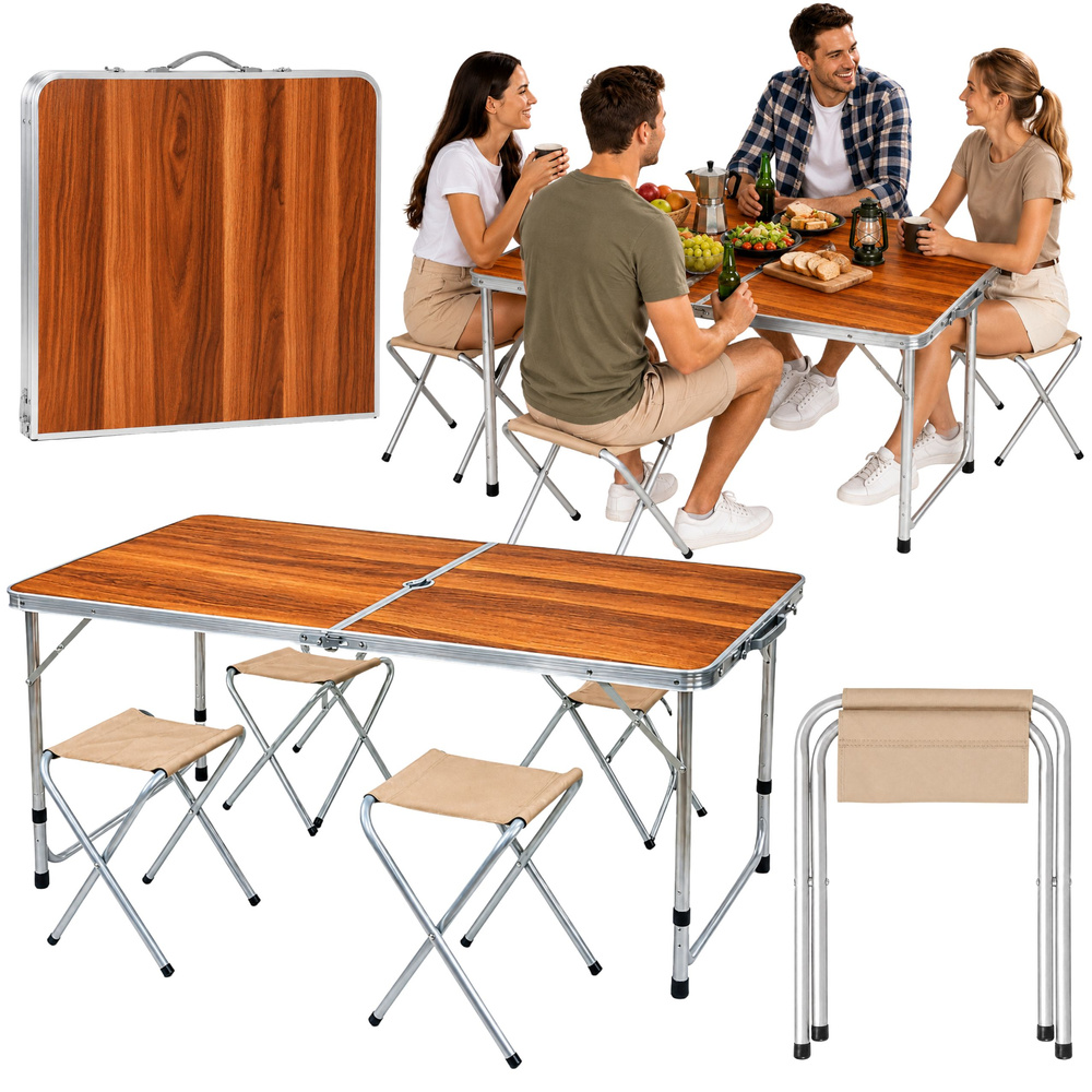 Lauko baldų komplektas 120 x 60 cm 5 vnt.