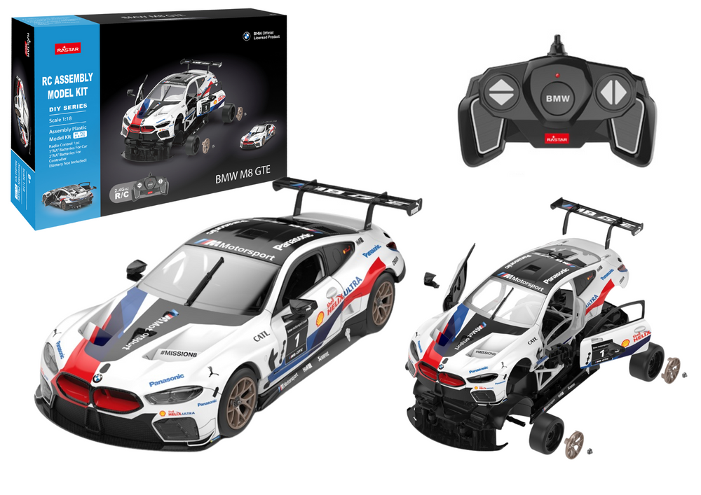 Rastar rc konstruktorius bmw m8 gte baltas 1:18