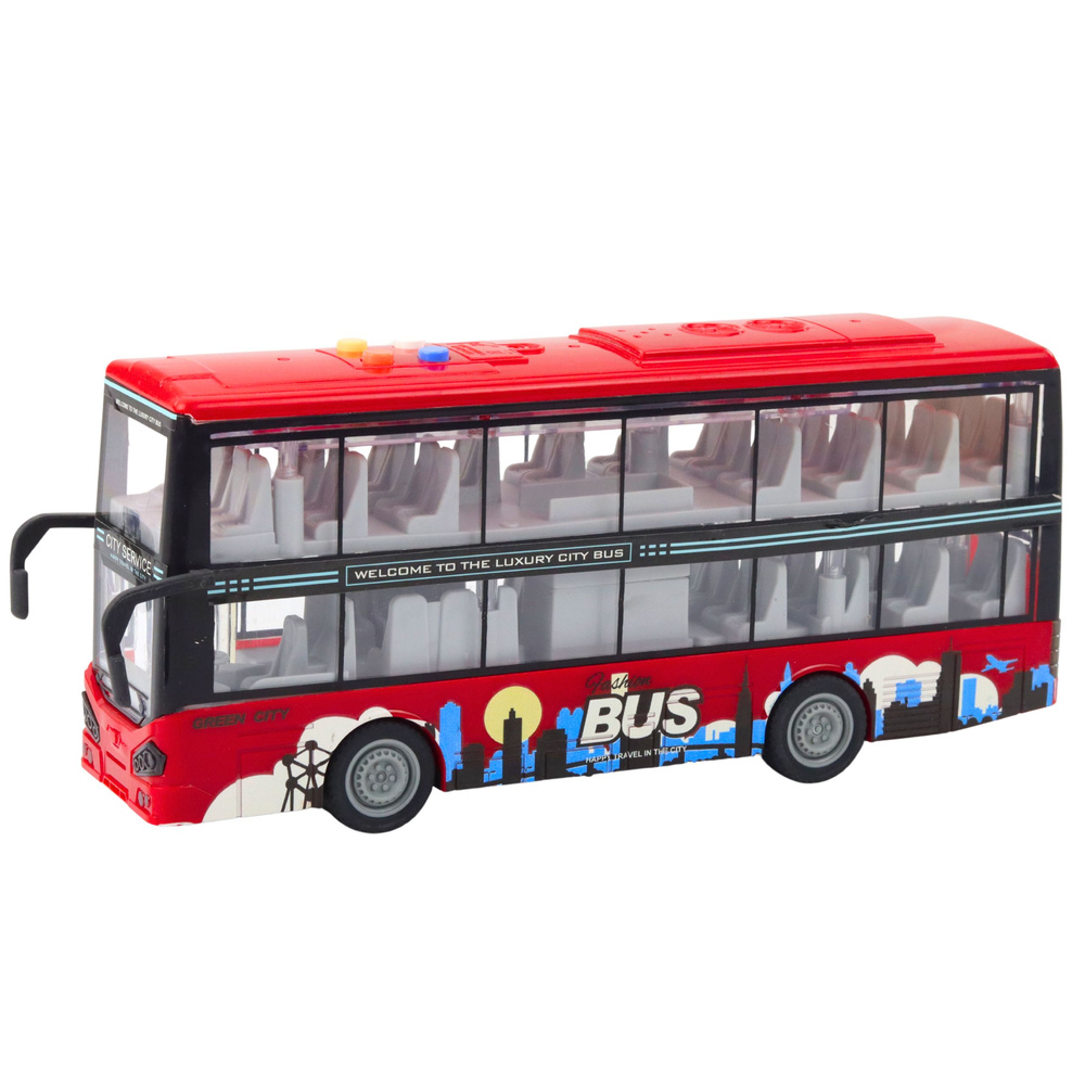 Dviaukštis miesto autobusas 1:16 su šviesomis ir garsais 1