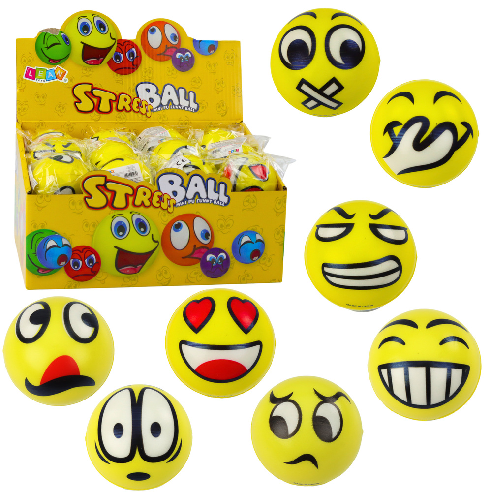 Anti-streso kamuoliukas su emocijomis, 6 cm