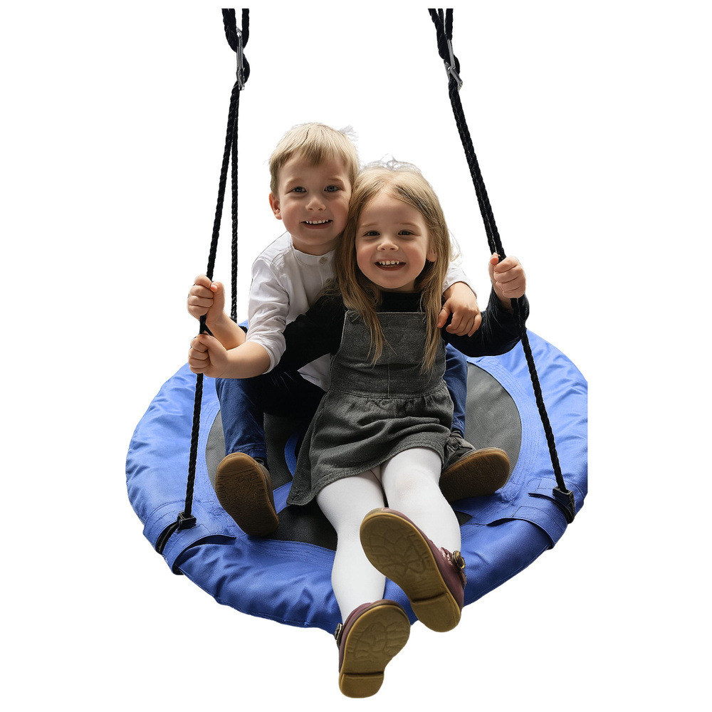 Vaikiškos sūpynės „gandro lizdas“ leansport mėlynos 80 cm