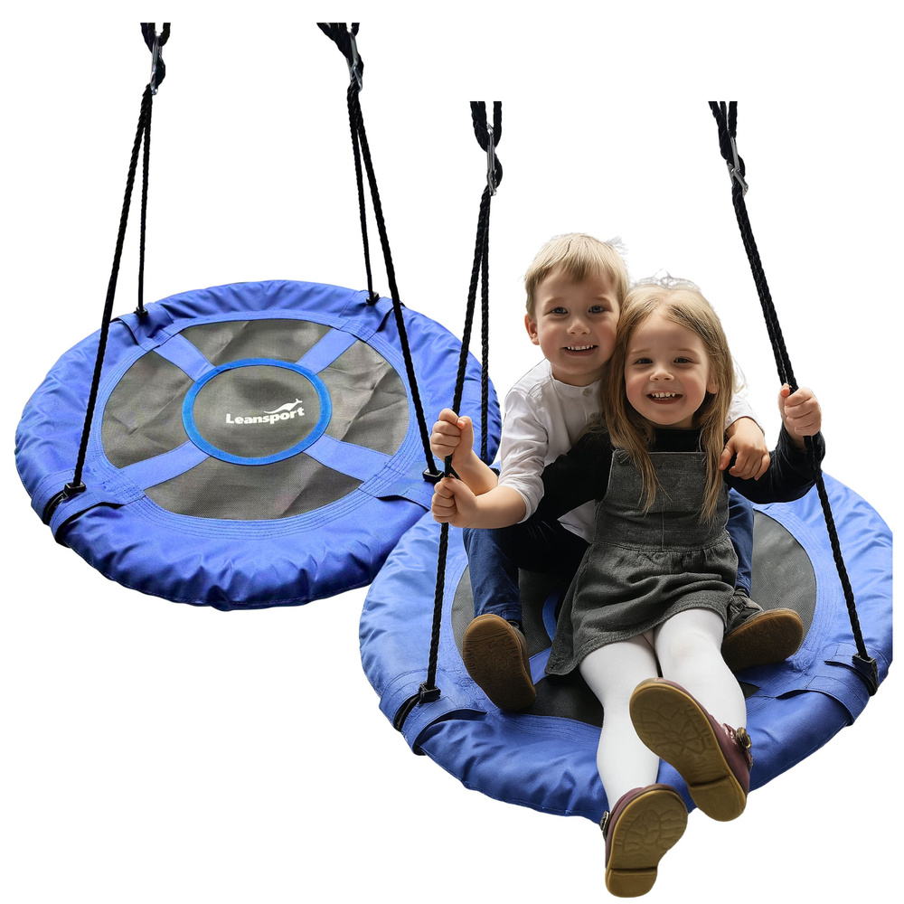 Vaikiškos sūpynės „gandro lizdas“ leansport mėlynos 80 cm