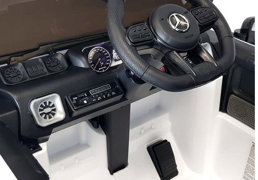 Vaikiškas elektrinis automobilis mercedes-benz g63 amg bbh-0003 ez, baltas