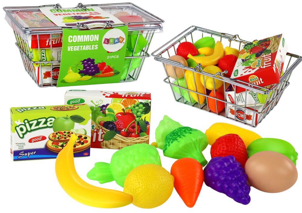 Pirkinių krepšelis su produktais lean toys, 21d.