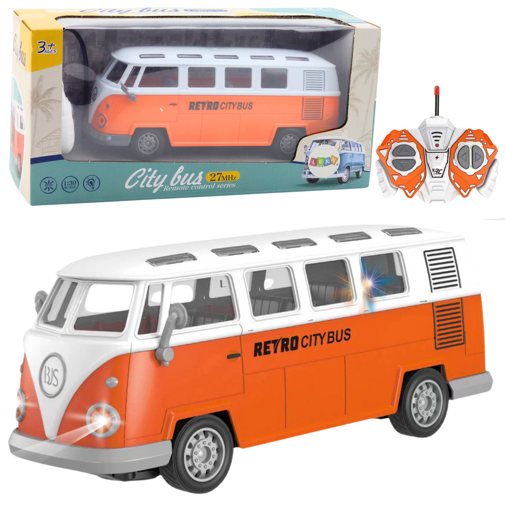 Retro miesto autobusas su nuotolinio valdymo pultu 1:30
