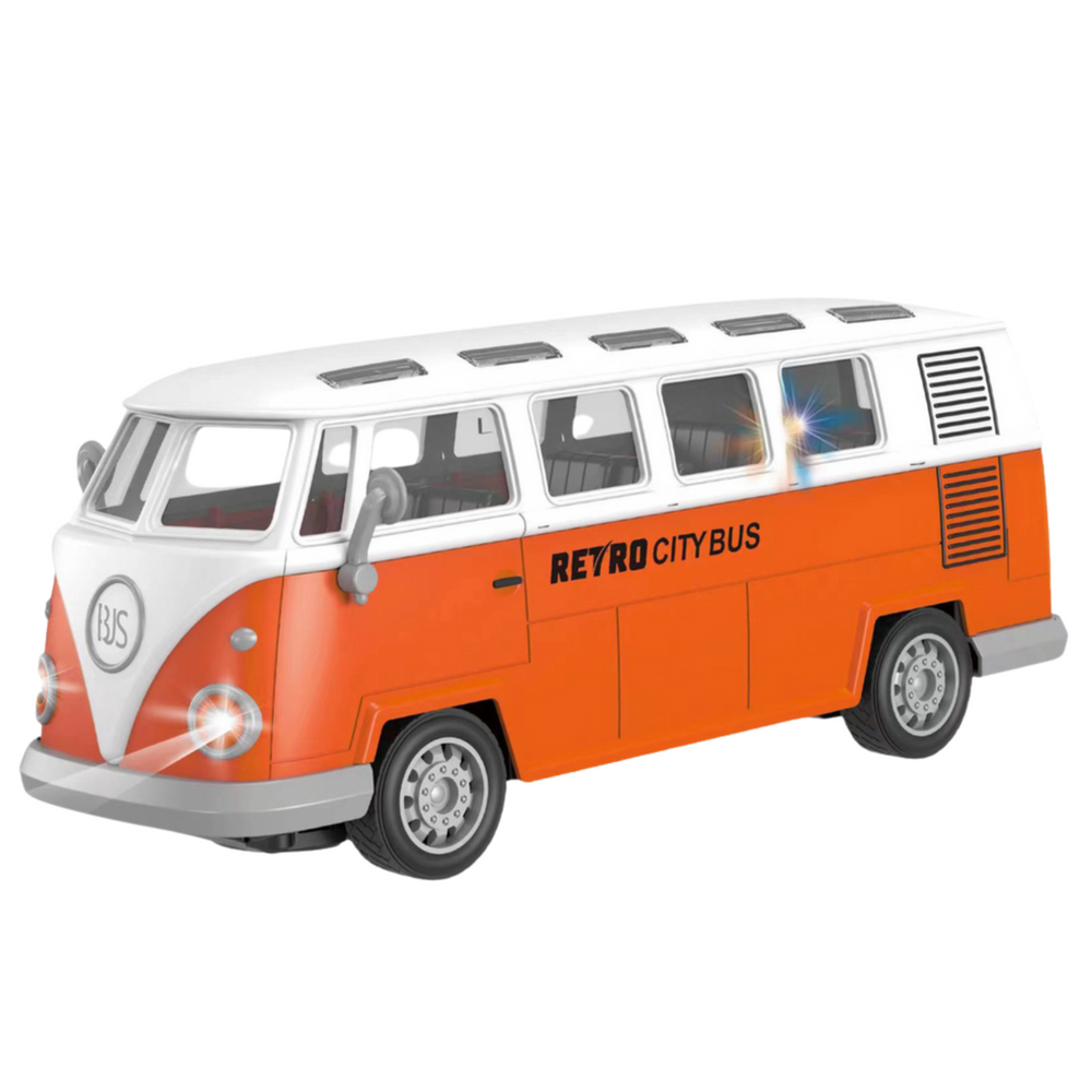 Retro miesto autobusas su nuotolinio valdymo pultu 1:30