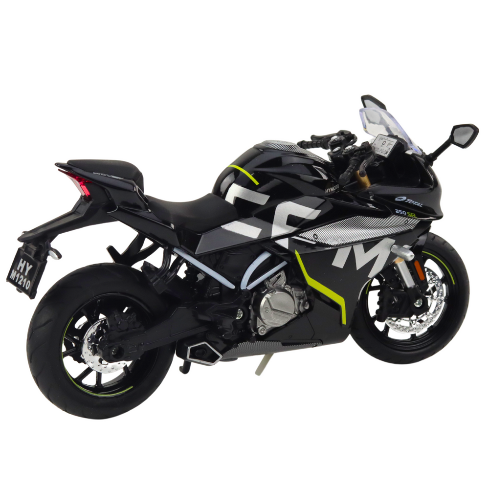 Sportinis motociklas iš metalo – juodas 250 sr 1:12