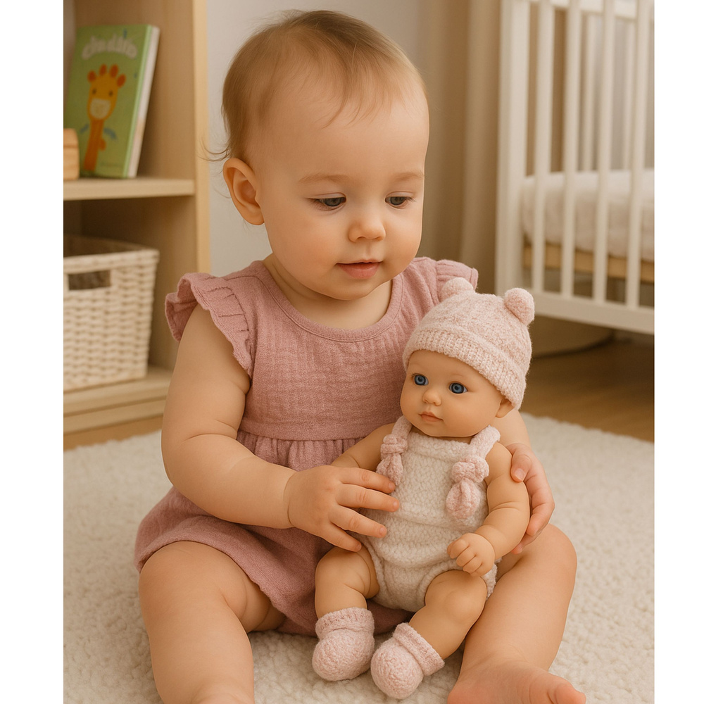 Lėlė kūdikis 18 cm su rožiniais akcentais 3