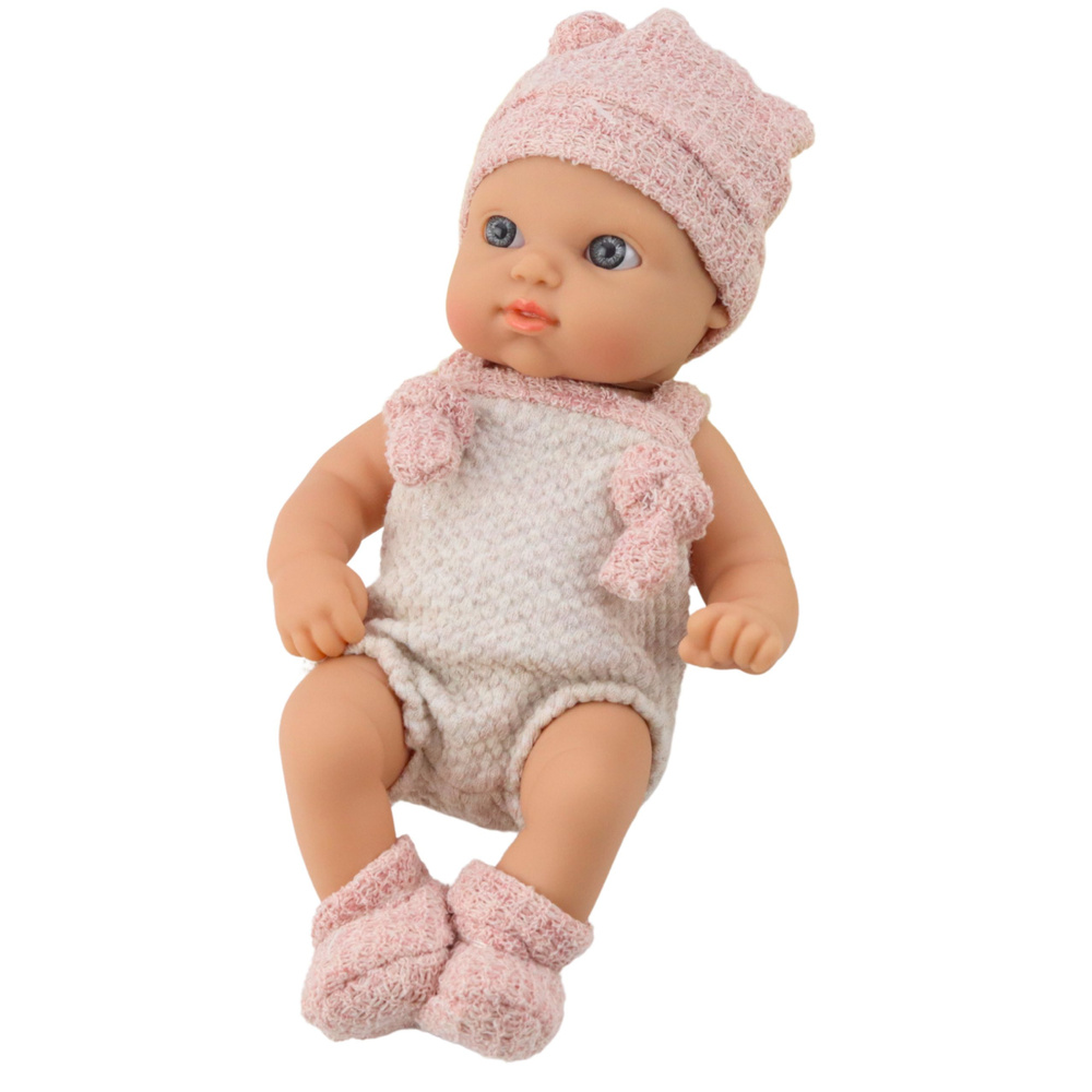 Lėlė kūdikis 18 cm su rožiniais akcentais