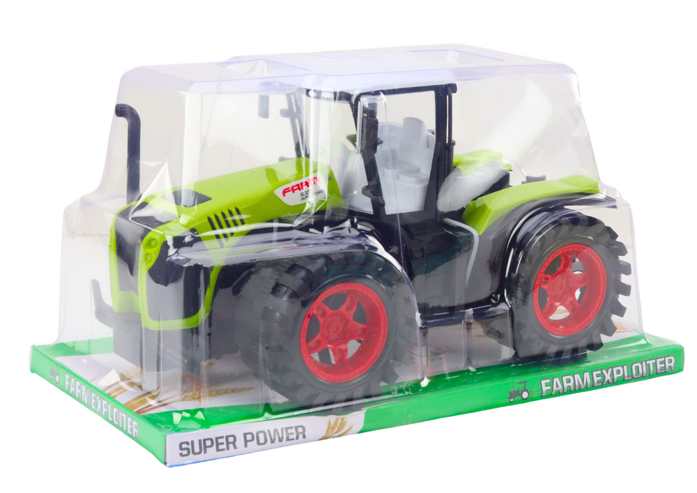 Žalias traktoriaus modelis su trinties mechanizmu, 37x23x22 cm 3