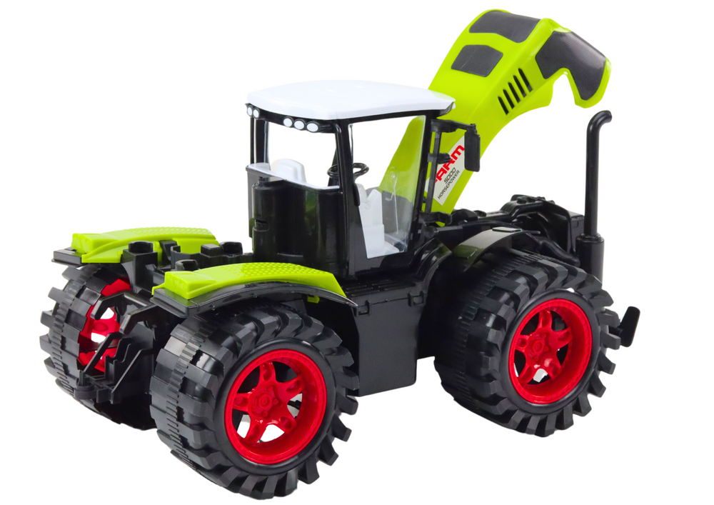 Žalias traktoriaus modelis su trinties mechanizmu, 37x23x22 cm 2