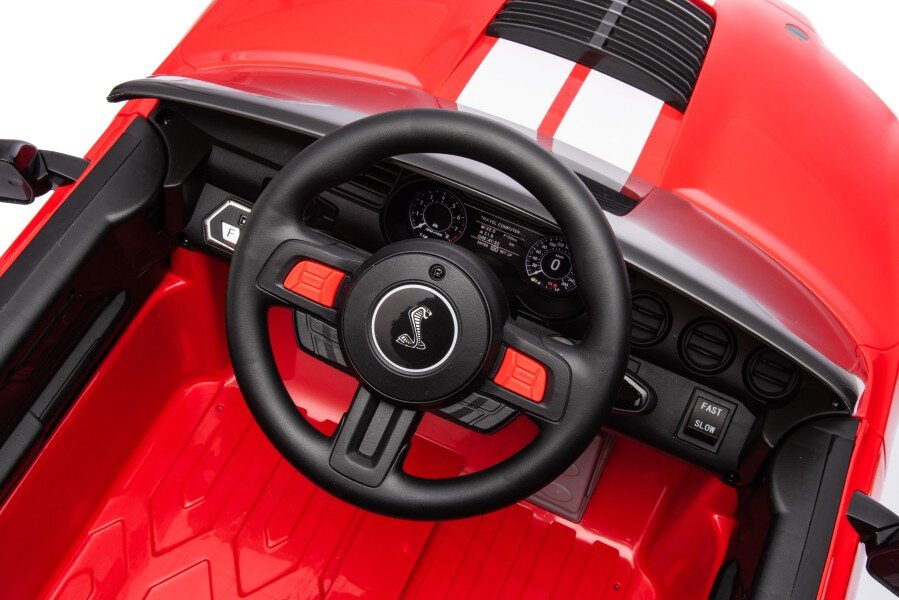 Akumuliatorinis automobilis ford mustang gt500 shelby raudonas