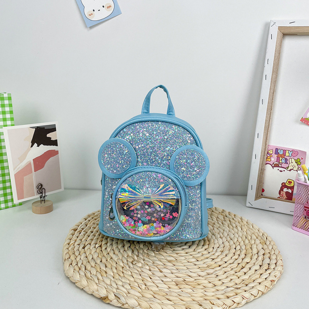 Vaikiška kuprinė su blizgučiais ir peliukės ausimis 22 cm 3 l