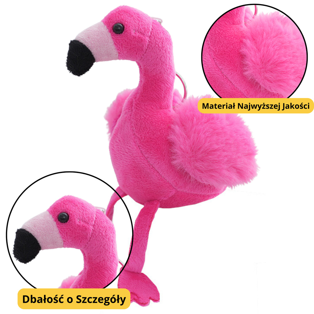 Pliušinis flamingo raktų pakabukas 12 cm