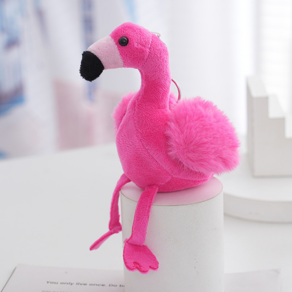Pliušinis flamingo raktų pakabukas 12 cm 2
