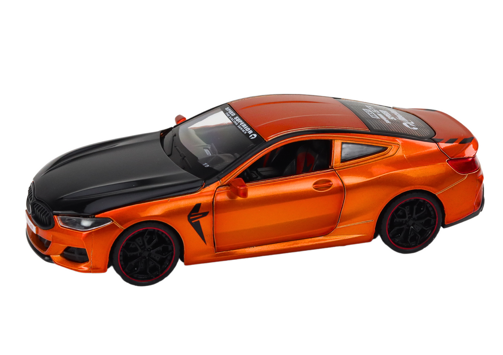 Sportinis automobilis su atidaromais elementais 1:24, oranžinis