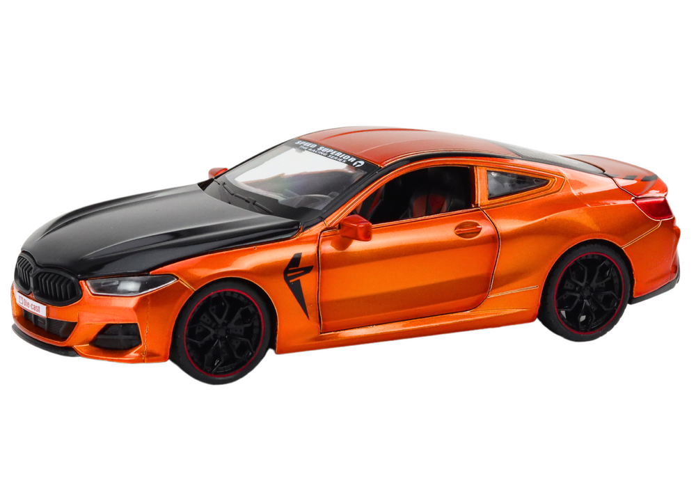 Sportinis automobilis su atidaromais elementais 1:24, oranžinis