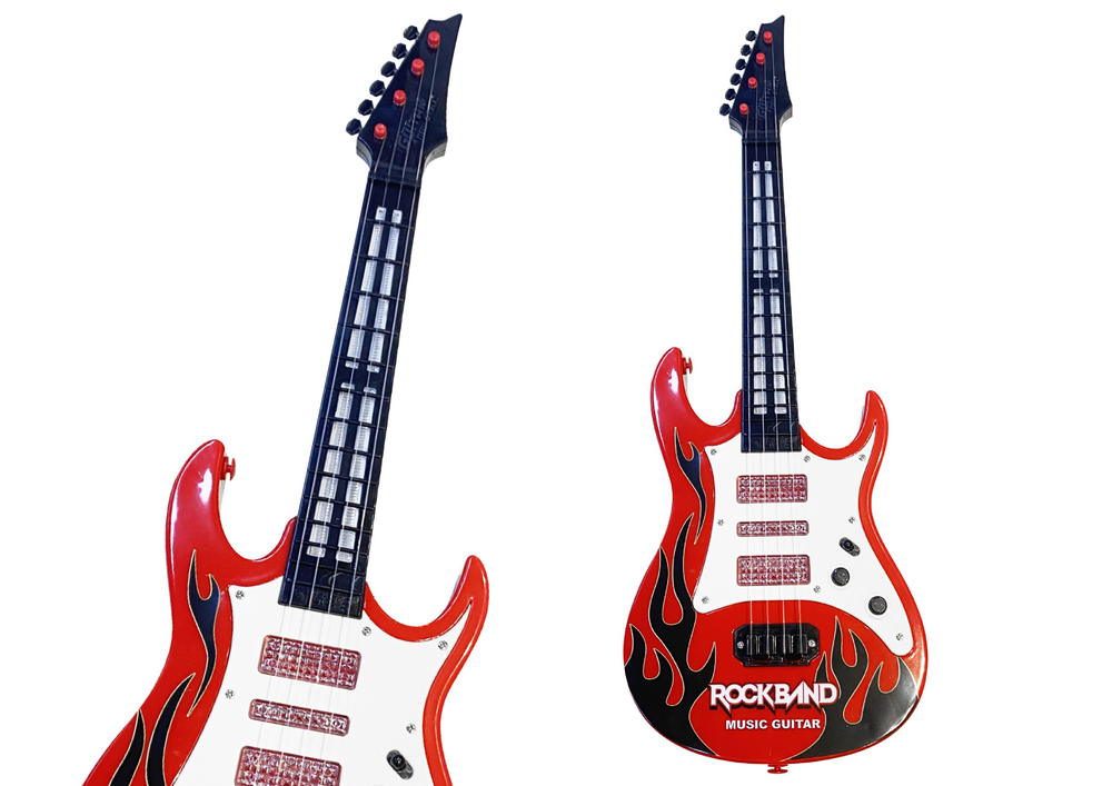 Vaikiška Elektrinė Gitara Su Šviesomis Ir Melodijomis, Raudona