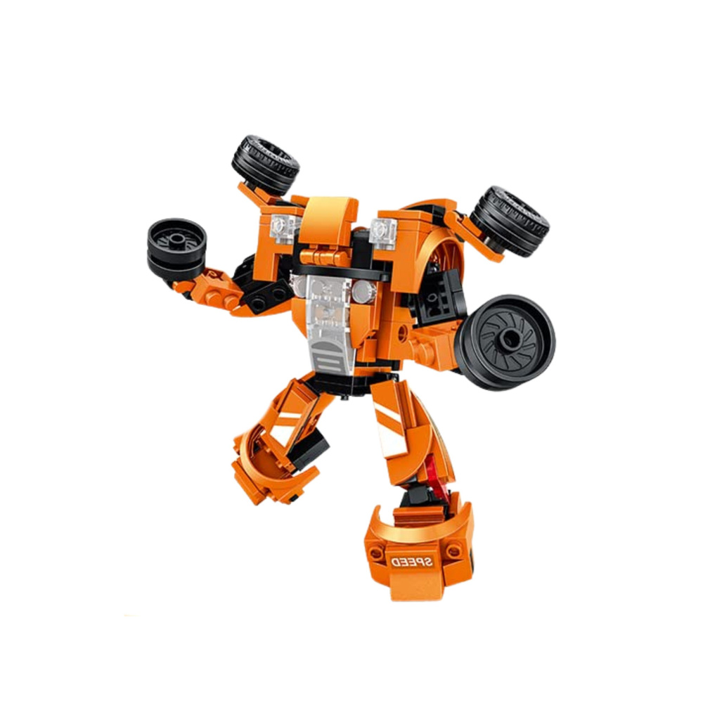 Konstruktoriaus rinkinys automobilis-robotas 2in1 oranžinis 354 vnt.